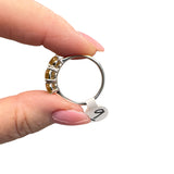 Triple Citrine Solid 925 Sterling Silver Ring 9
