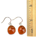 Faceted Carnelian Solid 925 Sterling Silver Earrings