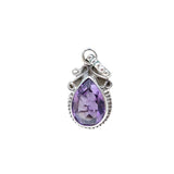 African Amethyst Solid 925 Sterling Silver Pendant