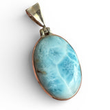 Caribbean Larimar Solid 925 Sterling Silver Pendant