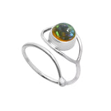 Ethiopian Opal Solid 925 Sterling Silver Ring Adj