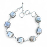 Dendritic Opal Solid 925 Sterling Silver Bracelet