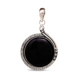 Black Onyx Solid 925 Sterling Silver Pendant