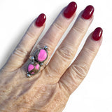 Kingman Cotton Candy Turquoise Solid 925 Sterling Silver Ring 7.5