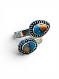 Kingman Turquoise & Spiny Oyster Solid 925 Sterling Silver Ring – Adjustable