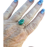 Malachite Solid 925 Sterling Silver Ring – Pear Shape 10