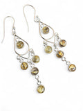 Gold Rutilated Quartz Solid 925 Sterling Silver Earrings