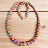 Rainbow Calsilica graduated Beaded Necklace