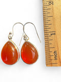 Carnelian Solid 925 Sterling Silver Earrings