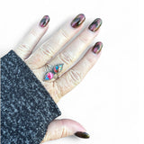 Kingman Pink Dahlia Turquoise Solid 925 Sterling Silver Ring 10