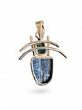 Blue Kyanite & Apatite Solid 925 Sterling Silver Pendant