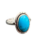 Kingman Turquoise Solid 925 Sterling Silver Ring 10
