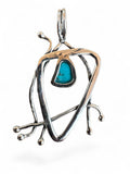 Sleeping Beauty Turquoise Solid 925 Sterling Silver Pendant