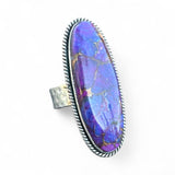 Kingman Purple Mojave Turquoise Solid 925 Sterling Silver Ring 8.5
