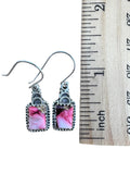 Kingman Red Rose Dahlia Solid 925 Sterling Silver Earrings