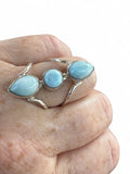 Caribbean Larimar Solid 925 Sterling Silver Ring 7