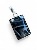 Black striped Agate Solid 925 Sterling Silver Pendant