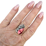 Kingman Red Rose Dahlia Solid 925 Sterling Silver Ring 9