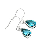 London Blue Topaz Solid 925 Sterling Silver Earrings