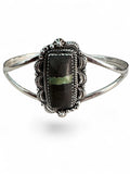Black Jack Turquoise Solid 925 Sterling Silver Cuff Bracelet