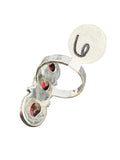 Kingman Red Rose Dahlia Solid 925 Sterling Silver Ring 6