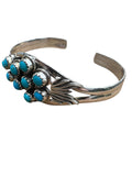 Kingman Turquoise Solid 925 Sterling Silver Cuff Bracelet