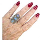 Ethiopian Opal Solid 925 Sterling Silver Ring 9