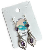 Amethyst Solid 925 Sterling Silver Earrings