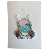 HEART Kingman Pink Dahlia Turquoise Solid 925 Sterling Silver Earrings