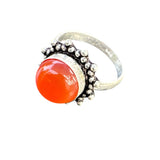 Carnelian Solid 925 Sterling Silver Ring 7.5