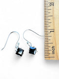 Faceted Black Onyx Solid 925 Sterling Silver Earrings