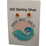 Genuine Baltic Amber Sterling Silver Stud Earrings
