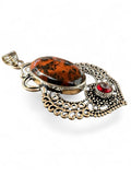 Mahogany Obsidian Silver Overlay Pendant
