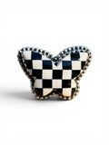Butterfly Checkerboard Solid 925 Sterling Silver Ring 6