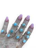 Caribbean Larimar Solid 925 Sterling Silver Ring 7.5