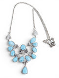 Luxury Caribbean Larimar Solid 925 Sterling Silver Necklace