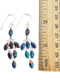 Kingman Pink Dahlia Turquoise Solid 925 Sterling Silver earrings