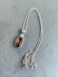 Baltic Amber Solid 925 Sterling Silver Pendant Necklace 16”