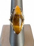 Tiger Eye Solid 925 Sterling Silver Ring 7