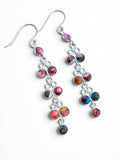 Kingman Pink Dahlia Turquoise Solid 925 Sterling Silver Earrings