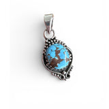 Golden Hills Turquoise Solid 925 Sterling Silver Pendant