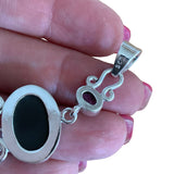 Abalone & Amethyst Solid 925 Sterling Silver Pendant Earrings Set