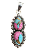 Kingman Cotton Candy Turquoise Solid 925 Sterling Silver Pendant