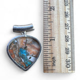 Kingman Turquoise & Spiny Oyster Solid 925 Sterling Silver Pendant