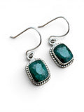 Emerald Solid 925 Sterling Silver Earrings