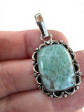 Larimar Silver Overlay Pendant