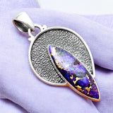 Purple Turquoise Solid 925 Sterling Silver Pendant