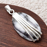 Dendritic Opal Solid 925 Sterling Silver Pendant