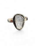 Rough Moonstone Solid 925 Sterling Silver Ring 10