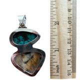 Tibetan Turquoise & Dendritic Opal Solid 925 Sterling Silver Pendant